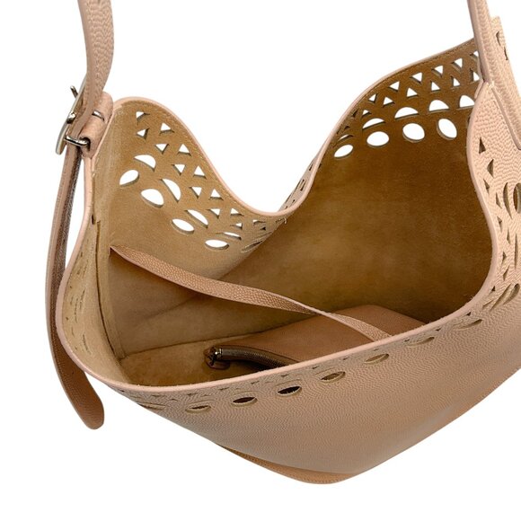 Alaia Sable Gail Medium Laser-cut Leather Shoulder Bag - Picture 6 of 16